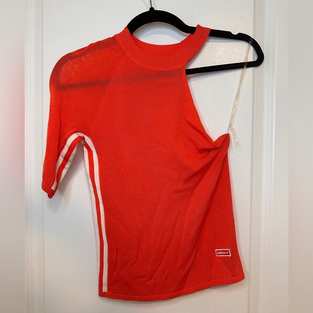 Adidas Women's Orange One-Shoulder Tee